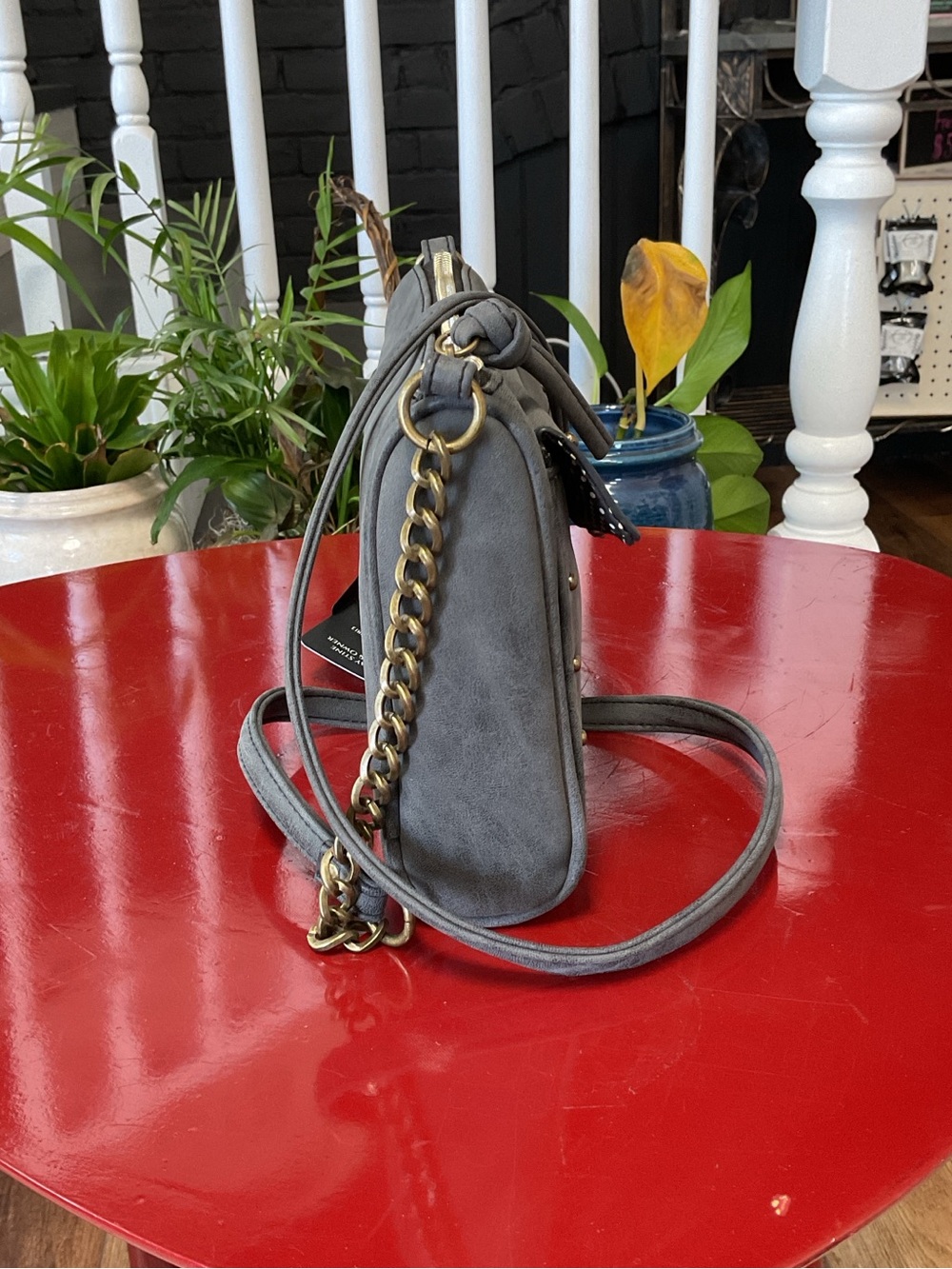Women’s Stud-Accent Faux Suede Crossbody Bag - Gray - Picture 4 of 6